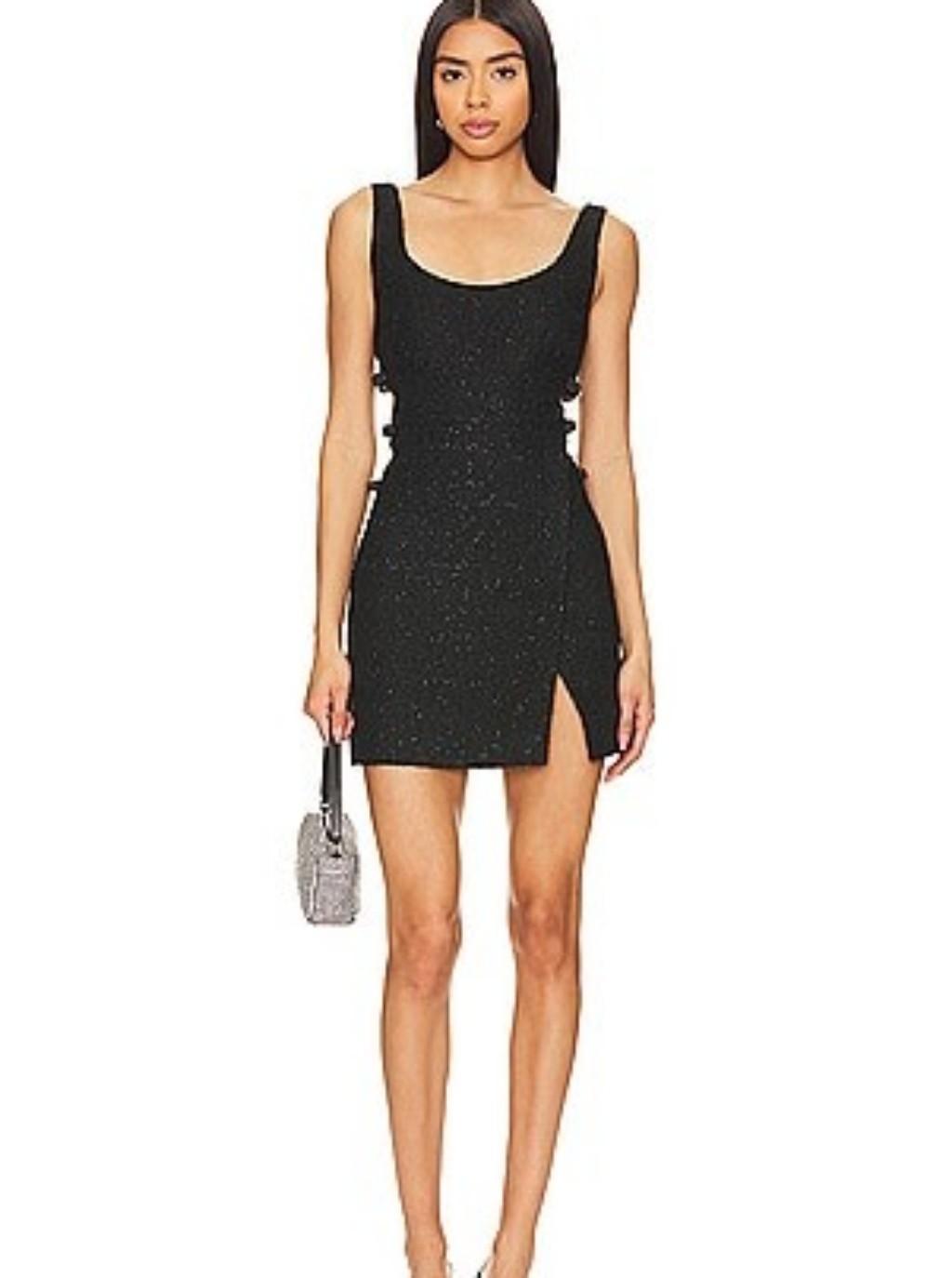Self-Portrait Boucle Bow Mini Dress In Black